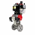 Кран шаровой DN.ru BV3131P(3pc)-FP-F-ISO-H Ду15 Ру40 полнопроходной, фланцевый, корпус - нержавеющая сталь 304, PTFE, с пневмоприводом PA-DA-052, пневмораспределителем 4M320-10 AC220V, БКВ APL-510N EX и БПВ AFC2000