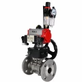 Кран шаровой DN.ru BV3131P(3pc)-FP-F-ISO-H Ду25 Ру40 полнопроходной, фланцевый, корпус - нержавеющая сталь 304, PTFE, с пневмоприводом PA-DA-052, пневмораспределителем 4M320-08 AC220V, ручным дублером MON1-250-T26-ISO и БПВ AFC2000
