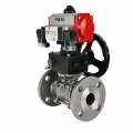 Кран шаровой DN.ru BV3131P(3pc)-FP-F-ISO-H Ду25 Ру40 полнопроходной, фланцевый, корпус - нержавеющая сталь 304, PTFE, с пневмоприводом PA-DA-052, пневмораспределителем 4M320-10 AC220V и ручным дублером MON1-250-T26-ISO