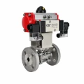 Кран шаровой DN.ru BV3131P(3pc)-FP-F-ISO-H Ду15 Ру40 полнопроходной, фланцевый, корпус - нержавеющая сталь 304, PTFE, с пневмоприводом PA-SA-052 и пневмораспределителем 4M320-08 AC220V
