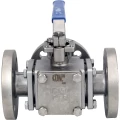 Кран шаровой DN.ru BV3131PPL(4pc)-FP-3WT-F-ISO-H Ду25 Ру16, трехходовой, полнопроходной, сталь 304, уплотнение - PPL, фланцевый, с ISO-фланцем и рукояткой