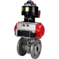 Кран шаровой DN.ru BV3232P(2pc)-FP-F-ISO-H Ду65 Ру16 фланцевый, полнопроходной, двухсоставной, корпус - нержавеющая сталь SS316, уплотнение - PTFE, с пн.приводом DN.ru PA-DA-083 пн.распределителем 4M310-08 24В и БКВ APL-510N-EX