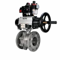 Кран шаровой DN.ru BV3232P(2pc)-FP-F-ISO-H Ду100 Ру16 полнопроходной фланцевый, корпус - нержавеющая сталь SS316, уплотнение - PTFE, с пневмоприводом PA-DA-105-1, пневмораспределителем 4M320-10 AC220V, БКВ APL-410N EX и БПВ AFC2000