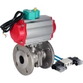 Кран шаровой DN.ru BV3232P(2pc)-FP-F-ISO-H Ду32 Ру40 полнопроходной, фланцевый, корпус - нержавеющая сталь 316, уплотнение - PTFE, с пневмоприводом PA-DA-065, пневмораспределителем 4V320-08 220В и магнитным переключателем ALS200D