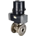 Кран шаровой DN.ru BV3232P(2pc)-FP-F-ISO-H Ду50 Ру40 полнопроходной, фланцевый, корпус - нержавеющая сталь SS316, уплотнение - PTFE, с электроприводом четвертьоборотным DN.ru QTSA-N-007EM-O0-220VAC с пружинным возвратом