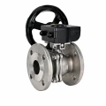 Кран шаровой DN.ru BV3232P(2pc)-FP-F-ISO-H WDVF Ду125 Ру16 полнопроходной, фланцевый, корпус - нержавеющая сталь 316, уплотнение - PTFE, с редуктором DN.ru HAM RQN5-1500ZT50