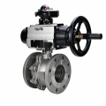 Кран шаровой DN.ru BV3232P(2pc)-FP-F-ISO-H WDVF Ду100 Ру16 полнопроходной, фланцевый, корпус - нержавеющая сталь 316, уплотнение - PTFE, с пневмоприводом PA-DA-105-1, пневмораспределителем 4M310-08 AC220V и БКВ APL-210N