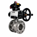 Кран шаровой DN.ru BV3232P(2pc)-FP-F-ISO-H WDVF Ду100 Ру16 полнопроходной, фланцевый, корпус - нержавеющая сталь 316, уплотнение - PTFE, с пневмоприводом PA-DA-105-1, пневмораспределителем 4M310-08 DC24V и БКВ APL-410N EX