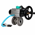 Кран шаровой DN.ru BV3232P(2pc)-FP-F-ISO-H WDVF Ду100 Ру16 полнопроходной, фланцевый, корпус - нержавеющая сталь 316, уплотнение - PTFE, с пневмоприводом PA-DA-105-1, пневмораспределителем 4V320-08 AC220V и магнитным переключателем ALS200D