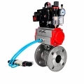 Кран шаровой DN.ru BV3232P(2pc)-FP-F-ISO-H WDVF Ду50 Ру40 полнопроходной, фланцевый, корпус - нержавеющая сталь 316, уплотнение - PTFE, с пневмоприводом PA-SA-105, пневмораспределителем 4V320-10 AC220V, БКВ APL-410N EX и БПВ AFC2000