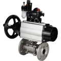 Кран шаровой DN.ru BV3232P(3pc)-FP-F-ISO-H Ду65 Ру40 фланцевый корпус - нержавеющая сталь 316, полнопроходной, уплотнение - PTFE, с пневмоприводом PA-DA-105-1, пневмораспределителем 4М310-08 24В NAMUR, БКВ APL-210N, БПВ AFC2000