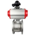 Кран шаровой DN.ru BV3232P-FP-Fb-ISO-H Ду40 Ру16, корпус - сталь 316, уплотнение - PTFE, полнопроходной, межфланцевый с пневмоприводом DN.ru PA-SA-105 с возвратными пружинами, пневмораспределителем 4M310-08 220В и блоком концевых выключателей APL-210N