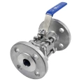 Кран шаровой DN.ru BV3131P(3pc)-FP-F-H Ду25 Ру40, полнопроходной, трехсоставной, сталь 304, уплотнение - PTFE, фланцевый с рукояткой