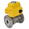 Кран шаровой DN.ru BV3232P(3pc)-FP-F-ISO-H Ду40 Ру40 трехсоставной из нержавеющей стали SS316, фланцевый, полнопроходной с электроприводом DN.ru QT-N-005EM-O1-24VDC-У1