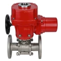 Кран шаровой DN.ru BV3232P(3pc)-FP-F-ISO-H Ду50 Ру40 трехсоставный из нержавеющей стали SS316, фланцевый, уплотнение - PTFE, полнопроходной, с 1/4-оборотным электроприводом DN.ru QT-EX-005M-O2-220VAC-У1