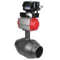 Кран шаровой ALSO КШ.П.П.Р.032.40-02 Ду32 Ру40 полнопроходной, под приварку, корпус - сталь 09Г2С, уплотнение - PTFE, управление - пневмопривод DN.ru PA-DA-065 с электропневматическим поворотным позиционером DN.ru YT-1000RSN с обратной связью