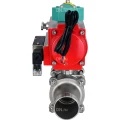 Кран шаровой DN.ru BV3232P(3pc)-FP-W-ISO-H LONG Ду100 Ру16 полнопроходной, корпус - нержавеющая сталь 316, уплотнение - PTFE, под приварку, с пневмоприводом PA-DA-105, пневмораспределителем 4М310-08 220В NAMUR и магнитным переключателем ALS200D