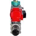 Кран шаровой DN.ru BV3131P(3pc)-FP-W-ISO-H LONG Ду20 Ру63 полнопроходной, корпус - нержавеющая сталь 304, уплотнение - PTFE, под приварку, с пневмоприводом PA-DA-065, пневмораспределителем 4M310-08 24В и магнитным переключателем ALS200D