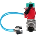 Кран шаровой DN.ru BV3232P(3pc)-FP-W-ISO-H LONG Ду20 Ру63 полнопроходной, корпус - нержавеющая сталь 316, уплотнение - PTFE, под приварку, с пневмоприводом PA-DA-065, пневмораспределителем 4V320-08 220В и магнитным переключателем ALS200D