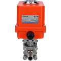 Кран шаровой DN.ru BV3131P(3pc)-FP-W-ISO-H LONG Ду10 Ру63 полнопроходной, корпус - нержавеющая сталь 304, уплотнение - PTFE, под приварку, с 1/4-оборотным электроприводом DN.ru QT-N-003EM-O1-220VAC-У1 MINI 220В