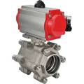 Кран шаровой DN.ru BV3232P(3pc)-FP-SW-ISO-H Ду40 Ру63 полнопроходной, корпус - нержавеющая сталь SS316, под приварку, с пневмоприводом PA-DA-065, пневмораспределителем 4М310-08 220В