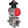 Кран шаровой DN.ru BV3232P(3pc)-FP-SW-ISO-H Ду40 Ру63 полнопроходной, корпус - нержавеющая сталь SS316, под приварку, с пневмоприводом PA-DA-065, БКВ APL-210N