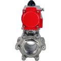 Кран шаровой DN.ru BV3232P(3pc)-FP-SW-ISO-H Ду100 Ру63 полнопроходной, корпус - нержавеющая сталь SS316, под приварку, с пневмоприводом PA-DA-105 двойного действия