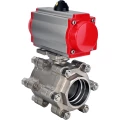 Кран шаровой DN.ru BV3232P(3pc)-FP-SW-ISO-H Ду50 Ру63 полнопроходной, корпус - нержавеющая сталь SS316, под приварку, с пневмоприводом PA-DA-083 двойного действия