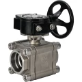Кран шаровой DN.ru BV3232P(3pc)-FP-SW-ISO-H Ду100 Ру63 полнопроходной, корпус - нержавеющая сталь SS316, под приварку, с редуктором RDN RQN5-500Z-T30