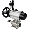 Кран шаровой DN.ru BV3232P(3pc)-FP-W-ISO-H Ду80 Ру25, полнопроходной, трехсоставной, нержавеющая сталь 316, уплотнение - PTFE, под приварку, с пневмоприводом PA-DA-105-1, пневмораспределителем 4V320-08 220В, БПВ AFC2000