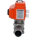 Кран шаровой DN.ru BV3232P(3pc)-FP-W-ISO-H LONG Ду32 Ру40 полнопроходной, под приварку, корпус - нержавеющая сталь SS316, уплотнение - PTFE, с 1/4-оборотным электроприводом QT-N-003EM-O1-24VDC-У1 24В HARK