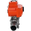Кран шаровой DN.ru BV3232P(3pc)-FP-W-ISO-H LONG Ду15 Ру63 полнопроходной, под приварку, корпус - нержавеющая сталь SS316, уплотнение - PTFE, с 1/4-оборотным электроприводом QT-N-003EM-O1-24VDC-У1 24В HARK