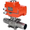 Кран шаровой DN.ru BV3232P(3pc)-FP-W-ISO-H LONG Ду10 Ру63 полнопроходной, под приварку, корпус - нержавеющая сталь SS316, уплотнение - PTFE, с 1/4-оборотным электроприводом QT-N-003EM-O1-24VDC-У1 24В HARK
