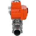 Кран шаровой DN.ru BV3232P(3pc)-FP-W-ISO-H LONG Ду100 Ру16 полнопроходной, под приварку, корпус - нержавеющая сталь SS316, уплотнение - PTFE, с 1/4-оборотным электроприводом QT-N-020EM-O1-380VAC-У1 380В HARK