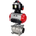 Кран шаровой DN.ru BV3232P(3pc)-FP-W-ISO-H WDVF Ду15 Ру63 полнопроходной, трехсоставной, корпус - нержавеющая сталь 316, уплотнение - PTFE, под приварку, с пневмоприводом PA-SA-065, пневмораспределителем 4М310-08 220В, БКВ APL-510N EX
