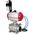 Кран шаровой DN.ru BV3232P(3pc)-FP-W-ISO-H WDVF Ду20 Ру63 полнопроходной, трехсоставной, корпус - нержавеющая сталь 316, уплотнение - PTFE, под приварку, с пневмоприводом PA-SA-065, пневмораспределителем 4V320-08 220В, БПВ AFC2000