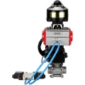 Кран шаровой DN.ru BV3232P(3pc)-FP-W-ISO-H WDVF Ду40 Ру40 полнопроходной, трехсоставной, нерж. сталь 316, уплотнение - PTFE, под приварку, с пневмоприводом PA-DA-065, пн.распределителем 4V320-08 220В, БКВ APL-510N EX, ручным дублером MON1-250-T26-ISO