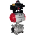 Кран шаровой DN.ru BV3232P(3pc)-FP-W-ISO-H WDVF Ду20 Ру63 полнопроходной, трехсоставной, корпус - нержавеющая сталь 316, уплотнение - PTFE, под приварку, с пневмоприводом PA-SA-065, БКВ APL-410N EX