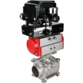 Кран шаровой DN.ru BV3232P(3pc)-FP-W-ISO-H WDVF Ду25 Ру63 полнопроходной, трехсоставной, нержавеющая сталь 316, уплотнение - PTFE, под приварку, с пневмоприводом PA-DA-052, электропневматическим поворотным позиционером YT-1000RSN без обратной связи