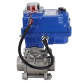 Кран шаровой DN.ru BV3232P(3pc)-FP-W-ISO-H Ду20 Ру63 полнопроходной двухходовой, нержавеющая сталь SS316, под приварку, уплотнение - PTFE, с 1/4-оборотным электроприводом DN.ru QT-N-003EM-O1-12VDC-У1 blue