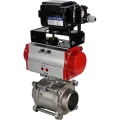 Кран шаровой DN.ru BV3232P(3pc)-FP-W-ISO-H Ду65 Ру25, полнопроходной под приварку, нержавеющая сталь SS316, уплотнение - PTFE, с пневмоприводом PA-DA-083 двойного действия и с электропневматическим поворотным позиционером YT-1000RSN с обратной связью