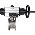 Кран шаровой DN.ru BV3232P-FP-Fb-ISO-H Ду100 Ру16, полнопроходной межфланцевый, нержавеющая сталь SS316, уплотнение - PTFE, с пневмоприводом PA-DA-105-1 двойного действия, с пневмораспределителем 4М310-08 24В NAMUR