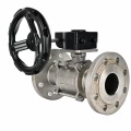 Кран шаровой DN.ru BV3232P(3pc)-FP-F-ISO-H Ду80 Ру40 фланцевый с ISO-фланцем, корпус - нержавеющая сталь 316, полнопроходной, уплотнение - PTFE, с редуктором DN.ru HAM RQN1-180Z-T40