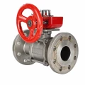 Кран шаровой DN.ru BV3232P(3pc)-FP-F-ISO-H Ду100 Ру25 фланцевый с ISO-фланцем, корпус - нержавеющая сталь 316, полнопроходной, уплотнение - PTFE, с редуктором DN.ru HGBF RQN3-680Z с визуальным указателем положения и датчиком обратной связи