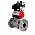 Кран шаровой DN.ru BV3232P(3pc)-FP-F-ISO-H Ду65 Ру40 фланцевый корпус - нержавеющая сталь 316, полнопроходной, уплотнение - PTFE, с пневмоприводом PA-SA-105, пневмораспределителем 4M310-08 AC220V, БКВ APL-410N Ex, БПВ AFC2000