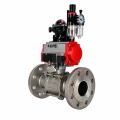 Кран шаровой DN.ru BV3232P(3pc)-FP-F-ISO-H Ду80 Ру40 фланцевый корпус - нержавеющая сталь 316, полнопроходной, уплотнение - PTFE, с пневмоприводом PA-DA-083, пневмораспределителем 4M310-08 DC24V, БКВ APL-210N, БПВ AFC2000