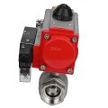 Кран шаровой DN.ru BV3232P(2pc)-FP-T-ISO-H Ду80 Ру40 полнопроходной, внутренняя резьба, нержавеющая сталь 316, уплотнение - PTFE, с пневмоприводом PA-SA-105, пневмораспределителем 4М310-08 220В