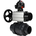 Кран шаровой DN.ru BV4242E-FP-GRM-ISO Дн25 Ру10 полнопроходной, корпус - НПВХ, шар - НПВХ, уплотнение - EPDM, с пневмоприводом PA-DA-105-1 и БКВ APL-510N EX