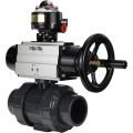 Кран шаровой DN.ru BV4242E-FP-GRM-ISO Дн65 Ру10 полнопроходной, корпус - НПВХ, шар - НПВХ, уплотнение - EPDM, с пневмоприводом PA-DA-105-1 и БКВ APL-510N EX