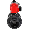 Кран шаровой DN.ru BV4242E-FP-GRM-ISO Дн65 Ру10 полнопроходной, корпус - НПВХ, шар - НПВХ, уплотнение - EPDM, с пневмоприводом PA-SA-065 и пневмораспределителем 4М310-08 220В NAMUR